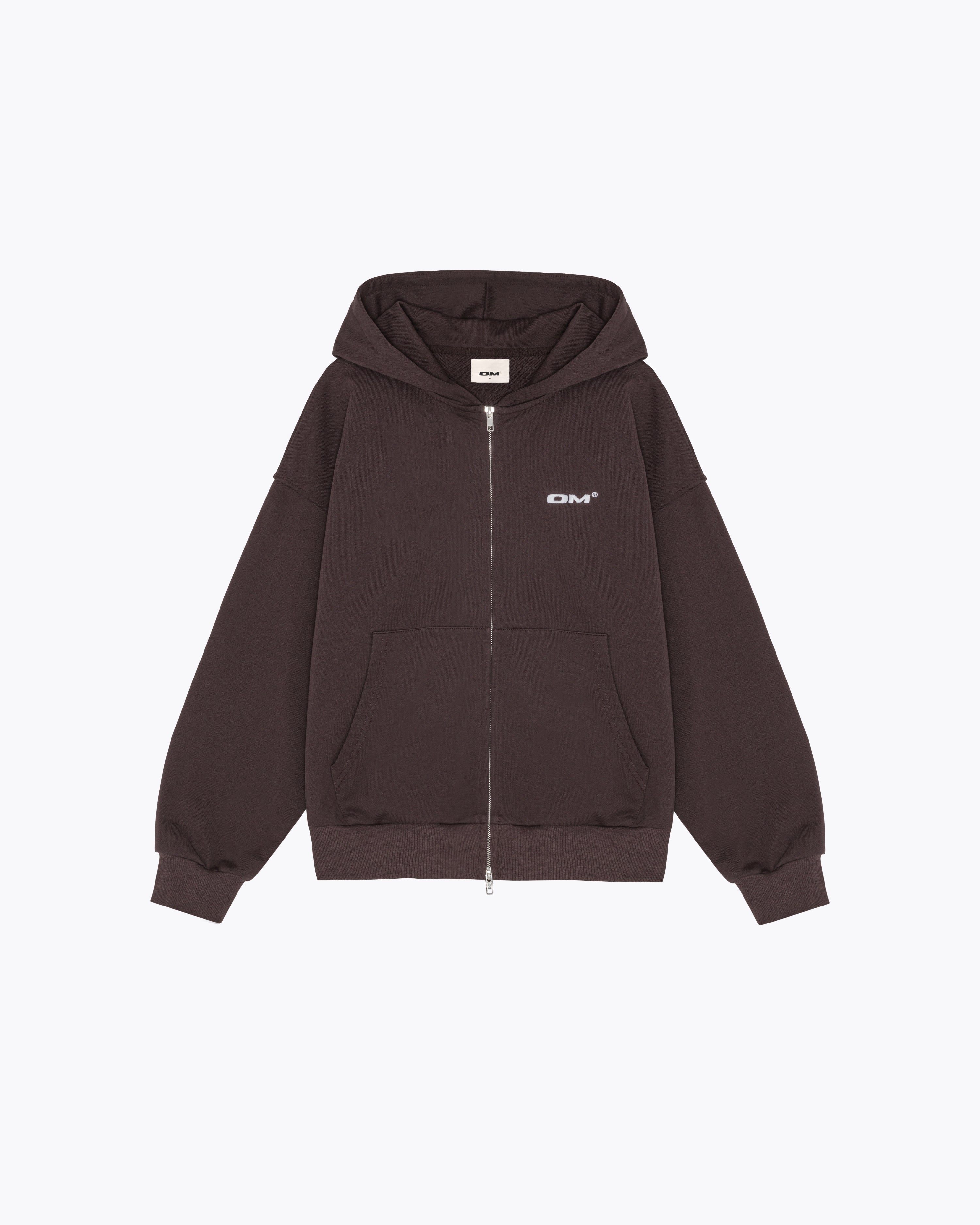 OM Zip-up Hoodie Brown – Ora Mora