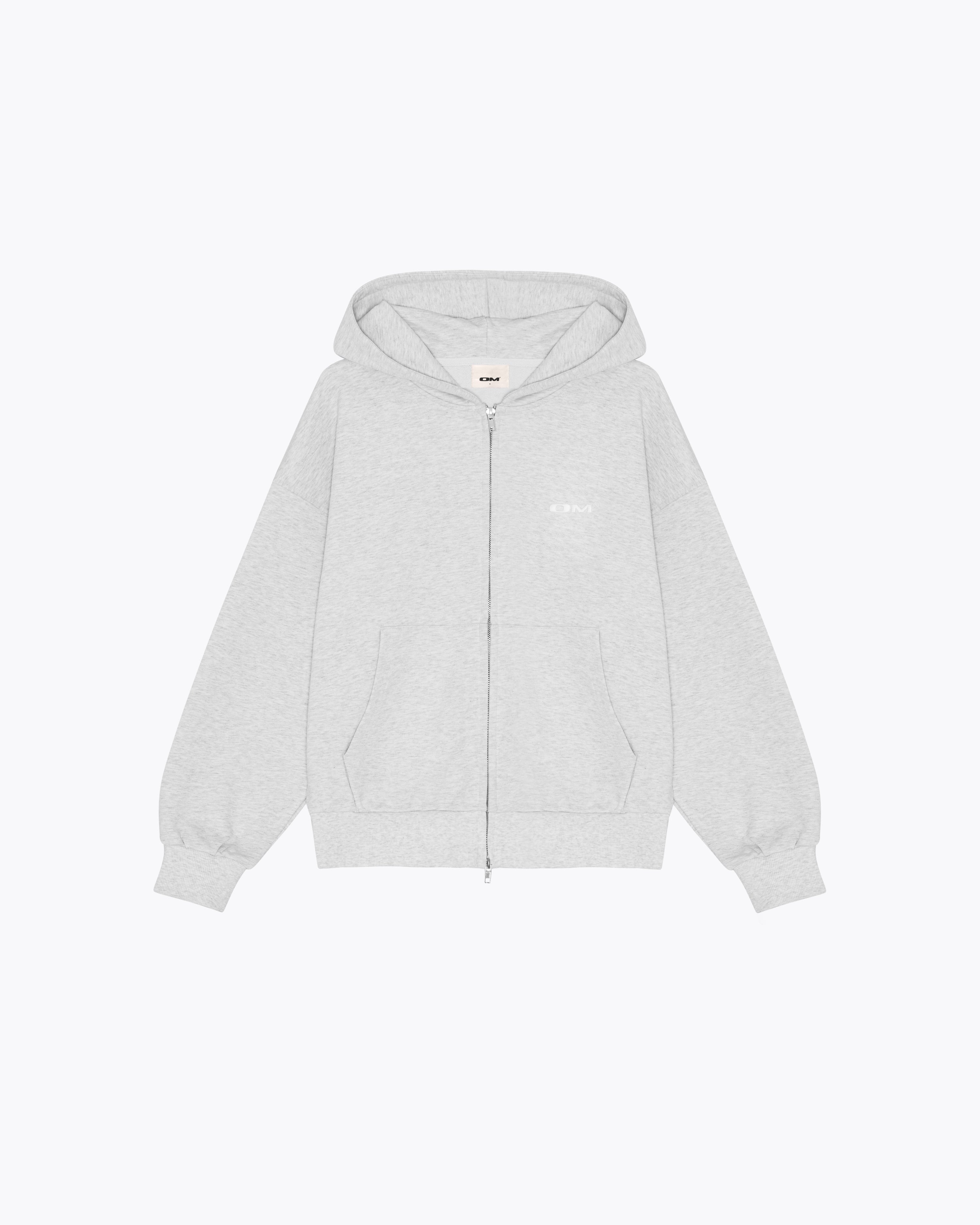 OM Zip-up Hoodie Light Grey Melange – Ora Mora