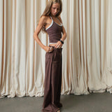 Kate Low Waist Suit Pants – Brown