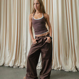 Kate Low Waist Suit Pants – Brown