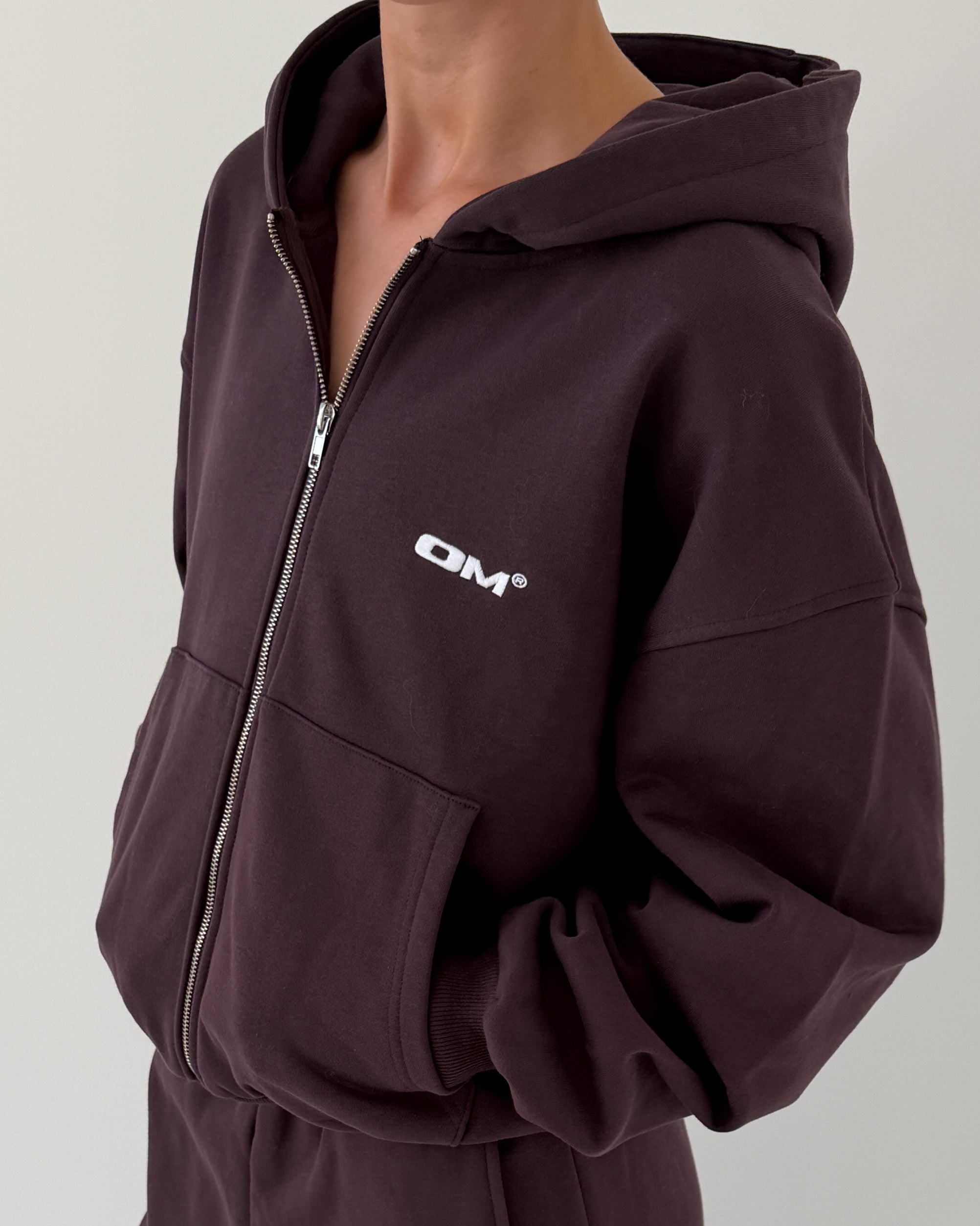 OM Zip-up Hoodie / Coffee