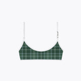 Scoop Bikini Top / Green Check
