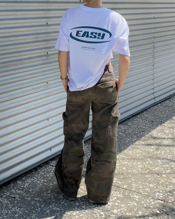 EASY SPORTS: White/Petroleum T-shirt